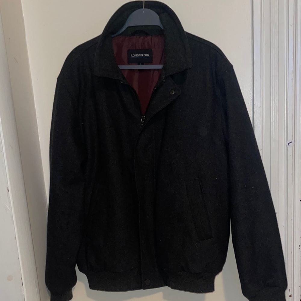 London Fog Men's Burgundy-Lined Puffer Jacket